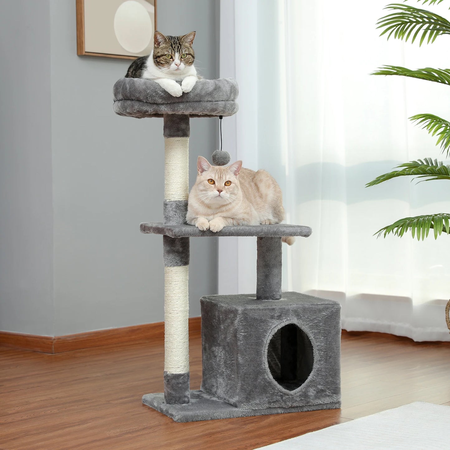 Small Cat Tree with Sisal Scratching Posts and Condo