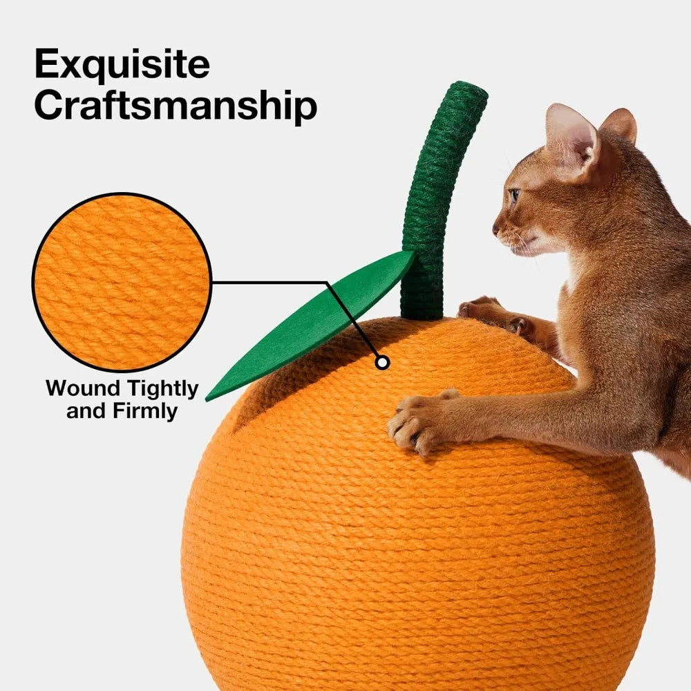 Orange Cat Scratching Post, Cute Sisal Cat Scratcher