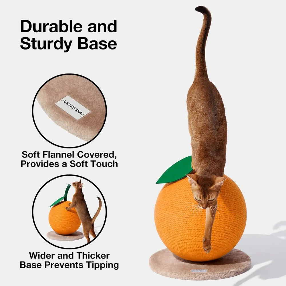 Orange Cat Scratching Post, Cute Sisal Cat Scratcher
