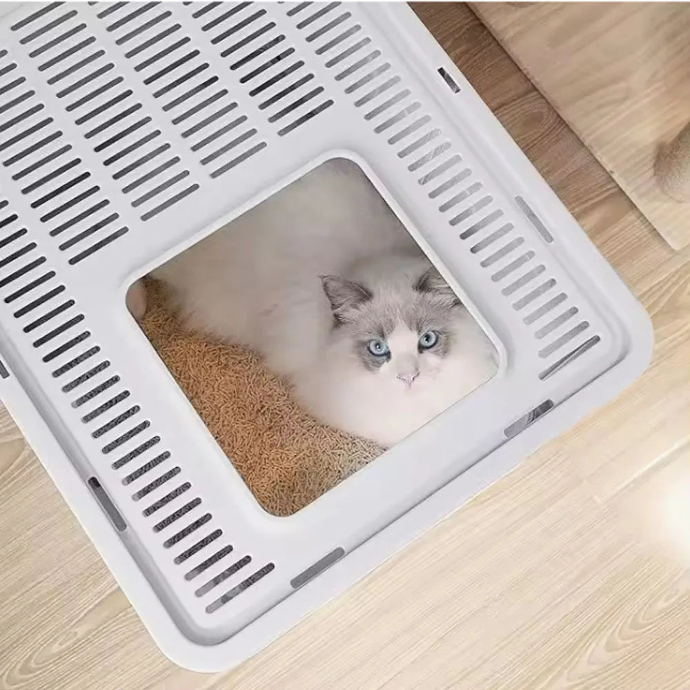 Convenient Foldable Litter Box with Drawer Design and Scooper