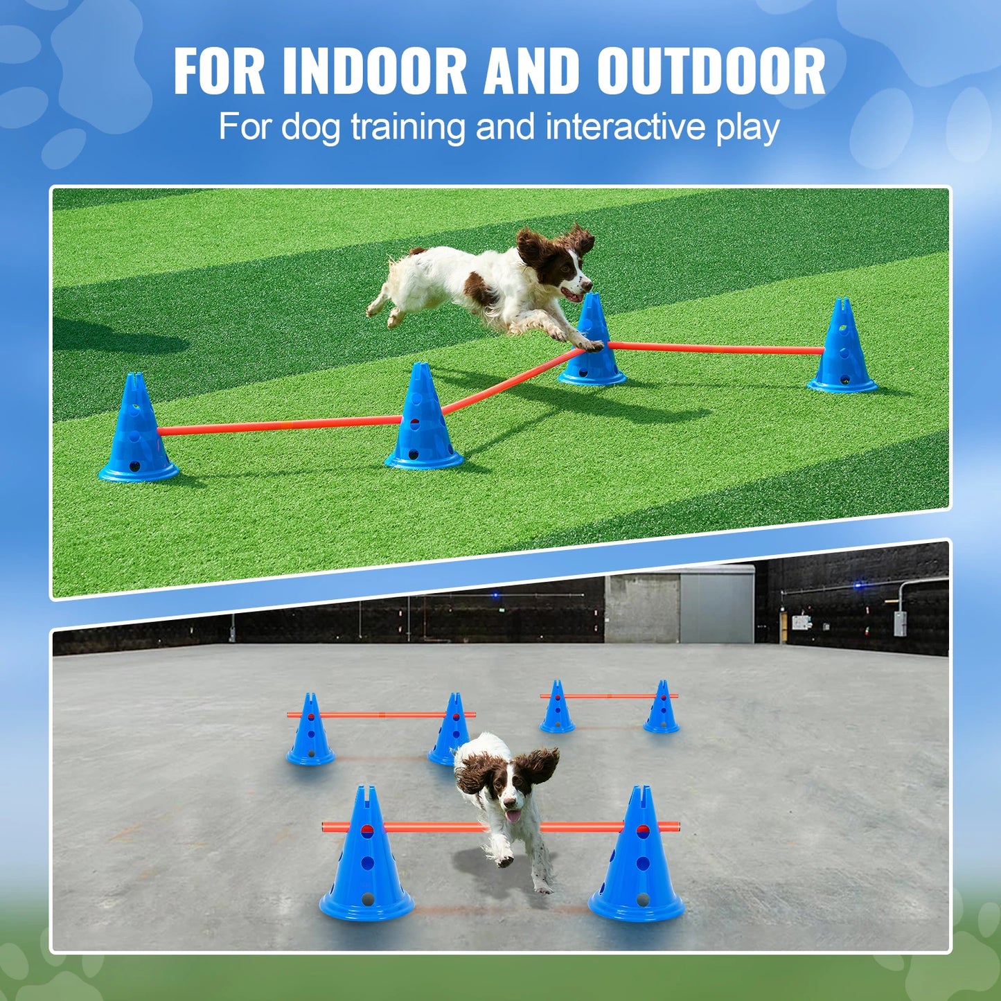 VEVOR Dog Agility Hurdle Cone Set for Puppy Obstacle Course