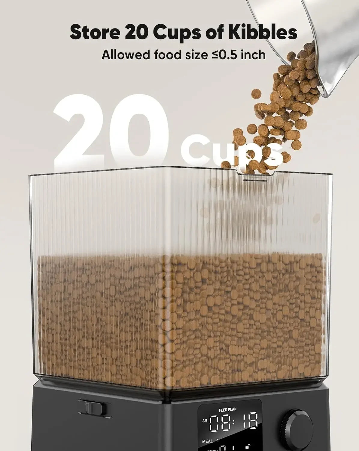 oneisall Automatic Cat Feeder for 2 Cats, Timed Food Dispenser