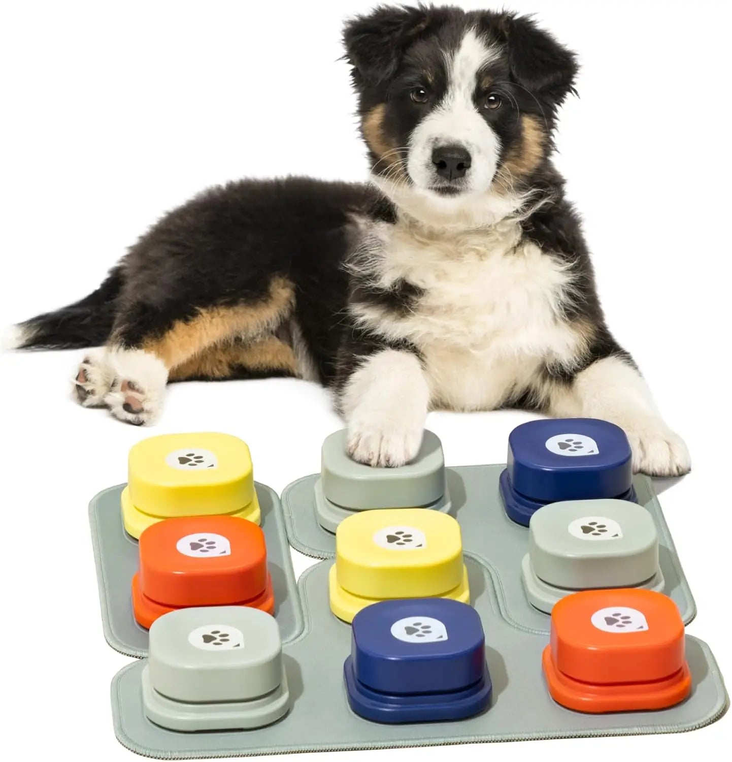 Mewoofun Dog Buttons with Rubber Mat Recordable Dog Talking Buttons Set