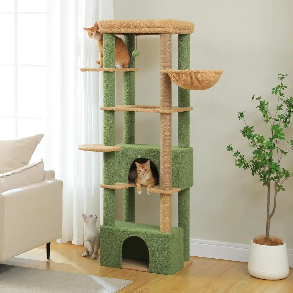 68'' Cat Tree for Large Cats 20 lbs Heavy Duty Tower