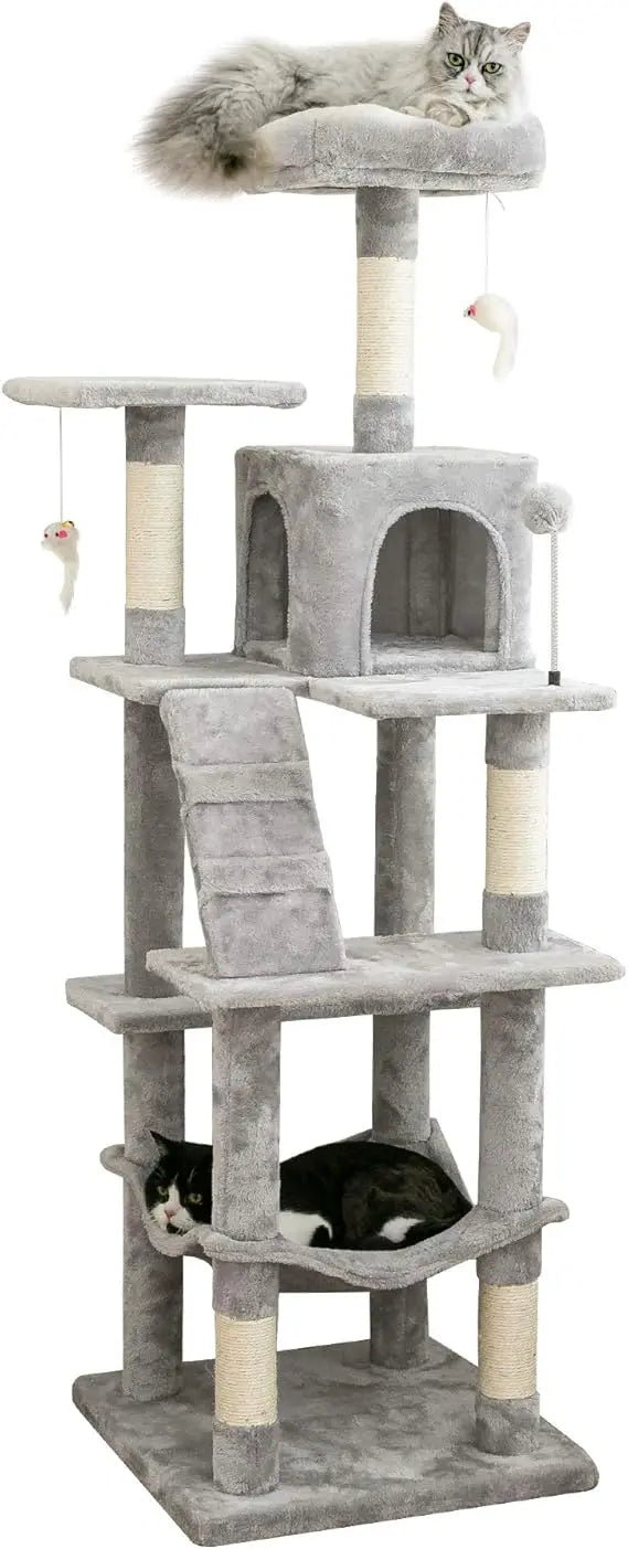 MWPO 63.8 Inches Green Cat Tree for Indoor Cats Multi-Level