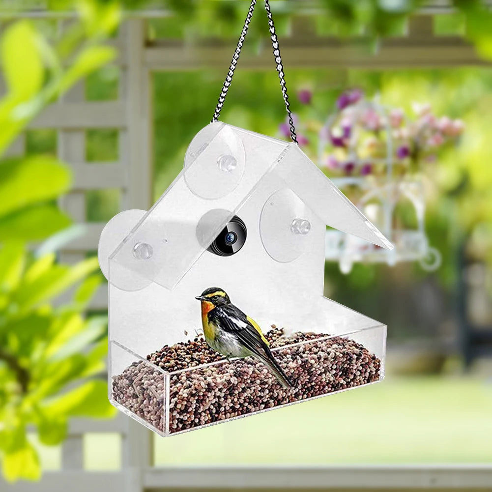 Smart Bird House Pet Feeder with Acrylic and 1080P Camera