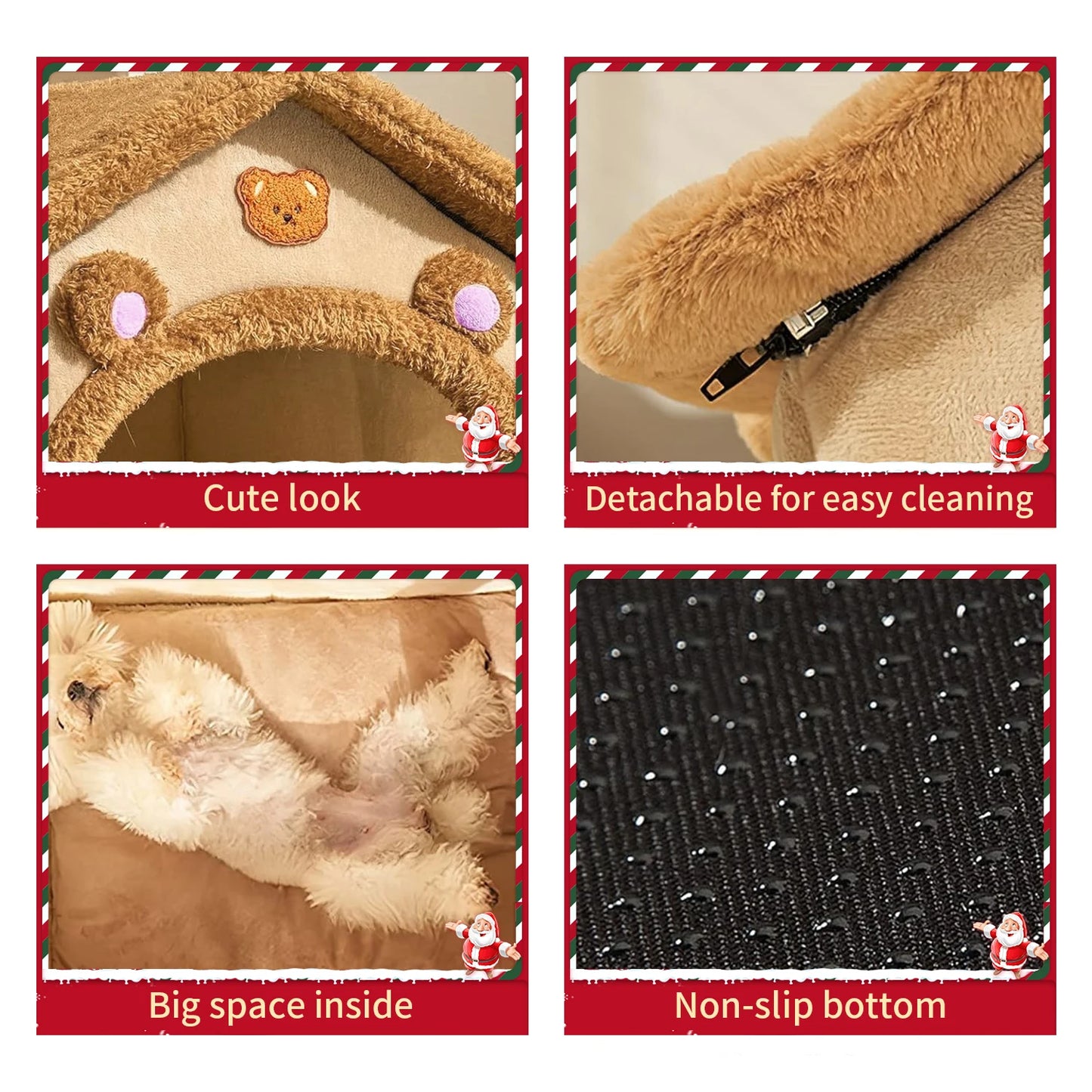 Pet Bed for Cats and Dogs - Cozy Indoor Shelter with Cushion