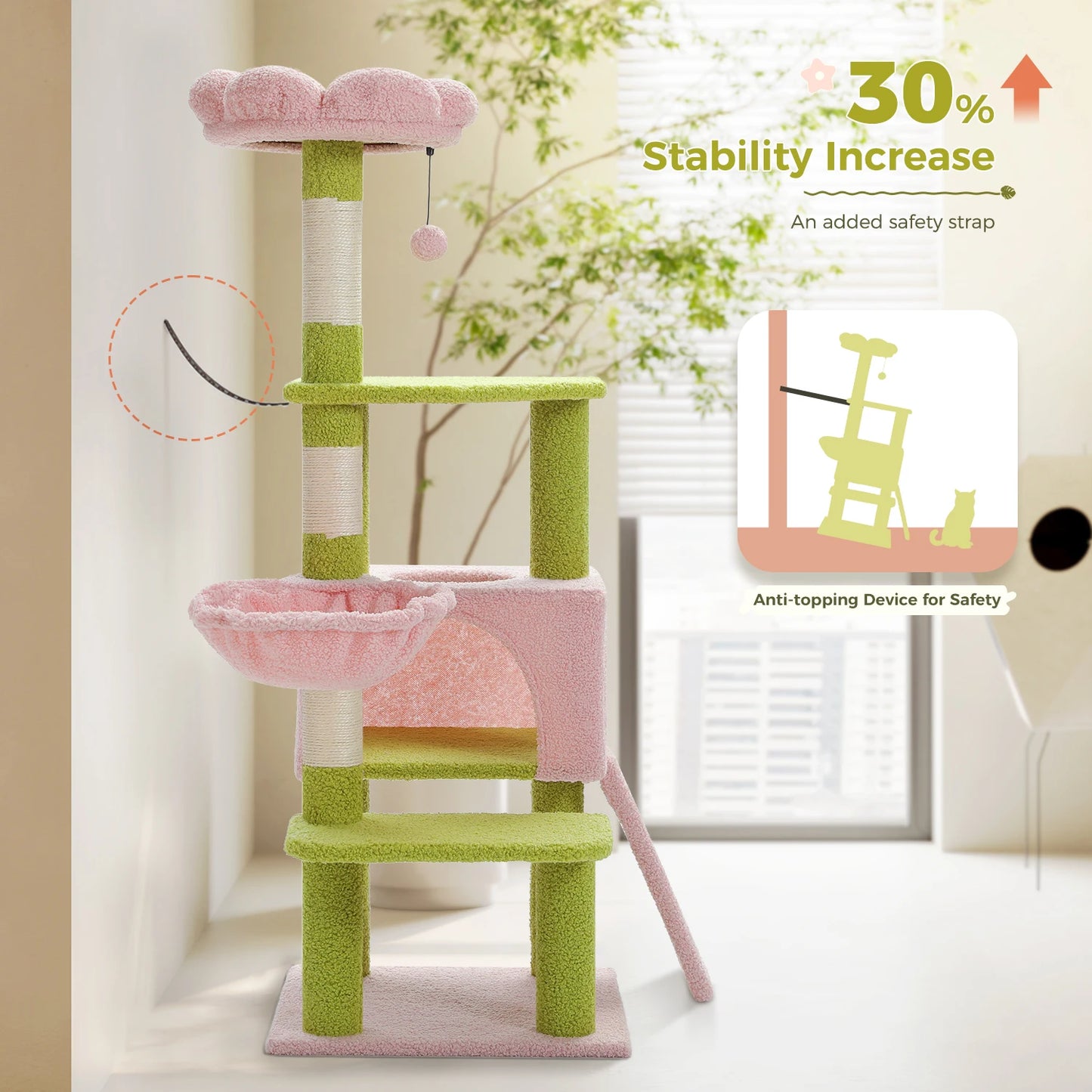 Flower Cat Tree Multi-Level Cat Tower for Indoor Cats