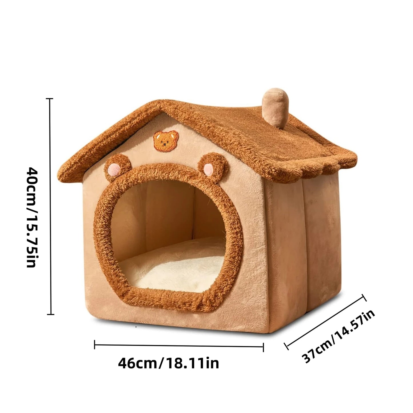 Pet Bed for Cats and Dogs - Cozy Indoor Shelter with Cushion