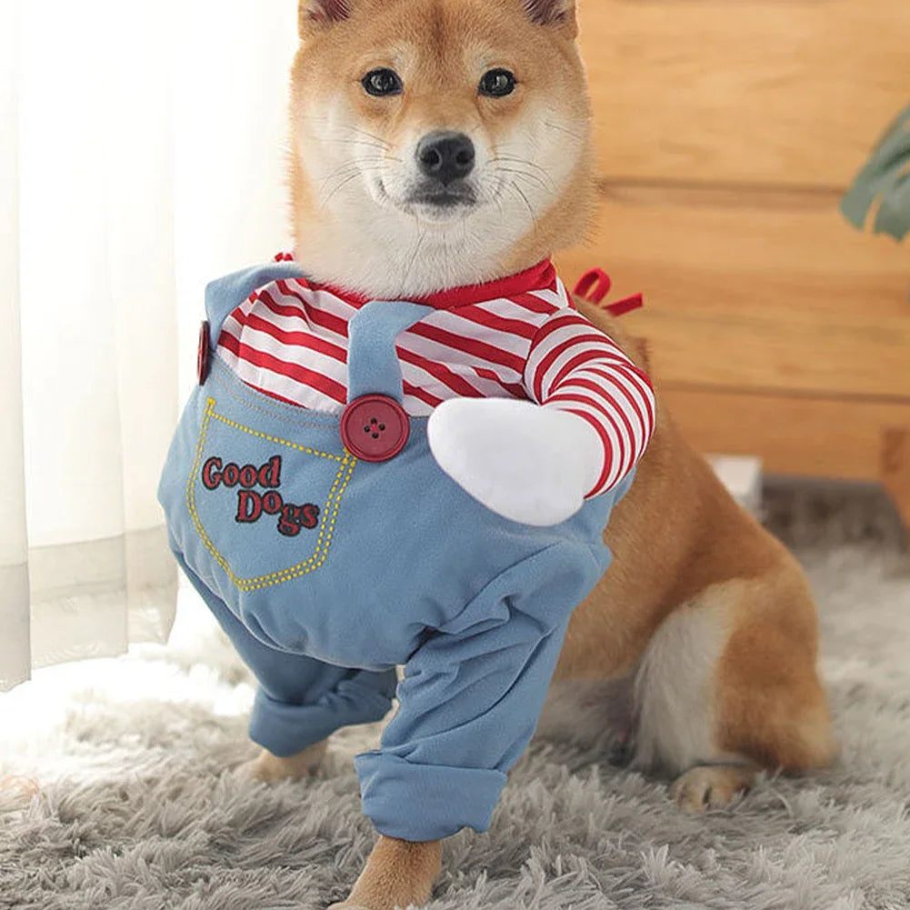 Pet Dog Creative Clothes Quirky Dog Role Playing Costume Holding Knife