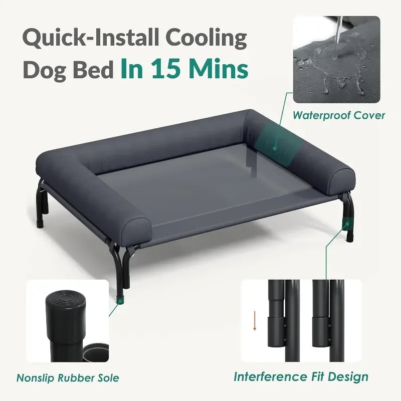 Cooling Elevated Dog Bed for XLarge Dogs Quick Install