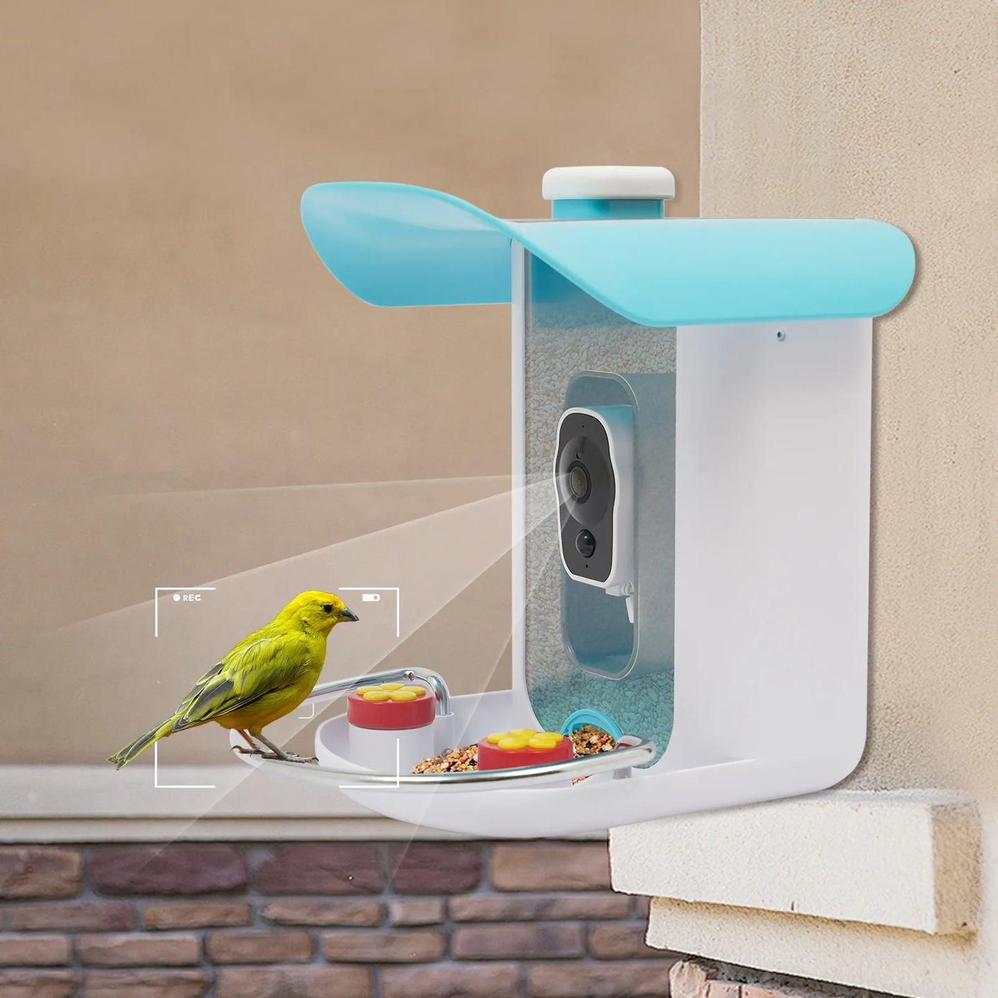 Outdoor Solar Smart Bird Feeder Camera 1080P Easy Installation