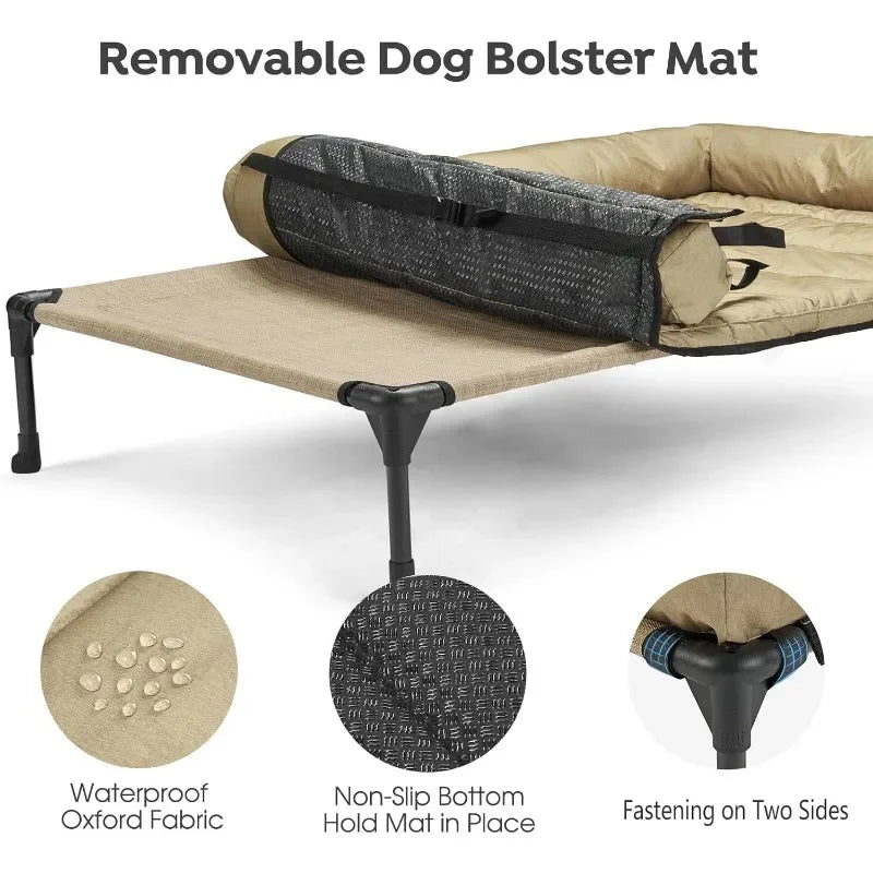 Cooling Elevated Dog Bed with Waterproof Pillow-Top Mat