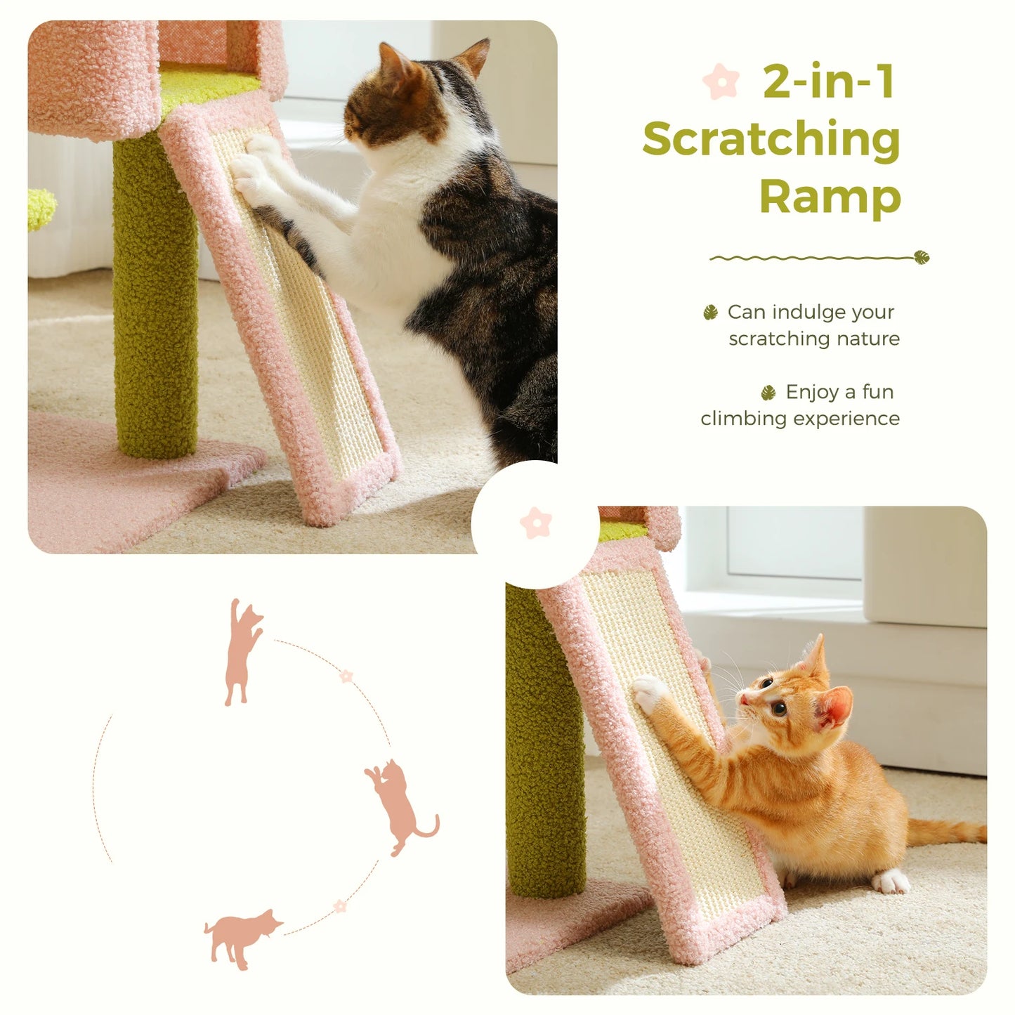Flower Cat Tree Multi-Level Cat Tower for Indoor Cats