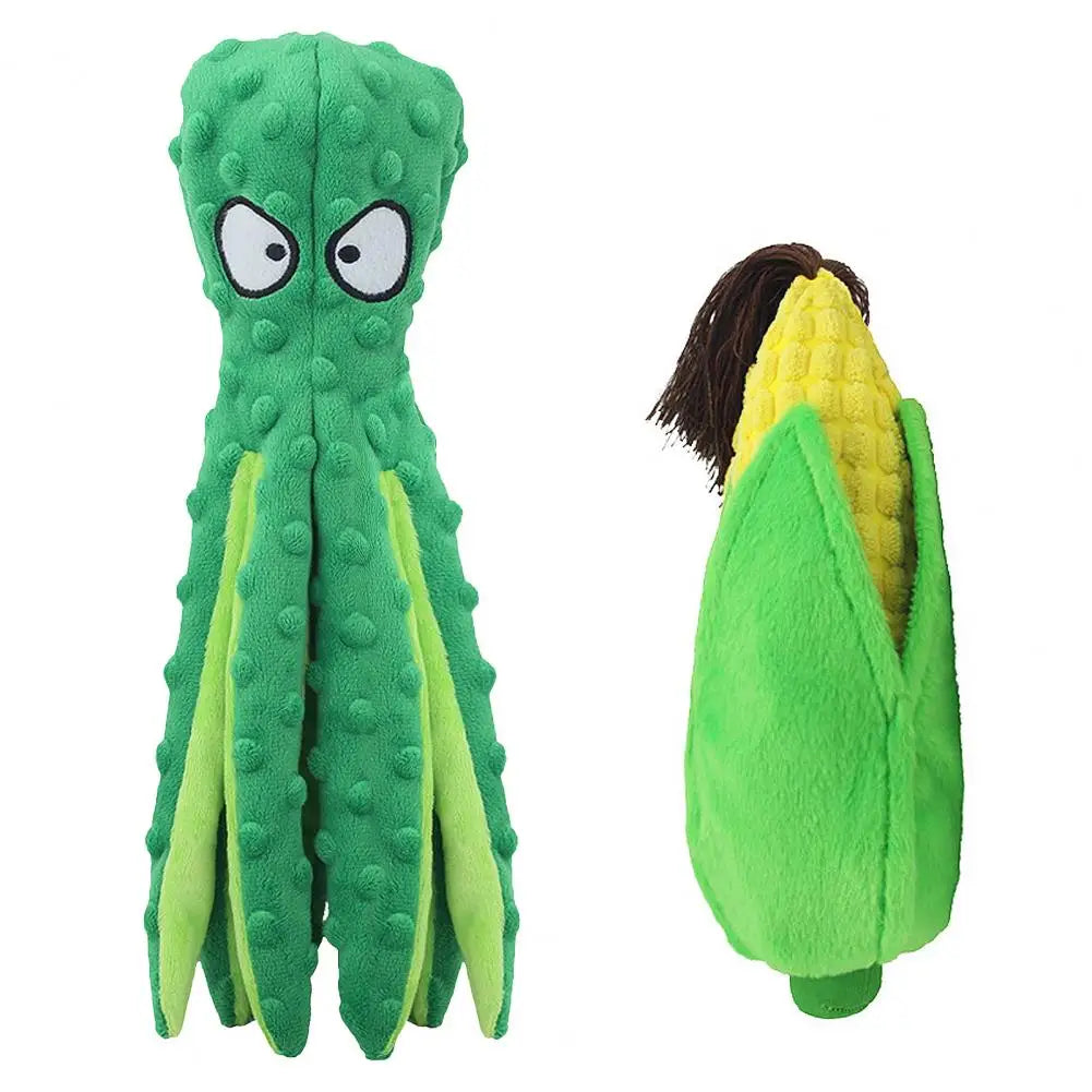 Pet Plush Toy Octopus Dog Interactive Indestructible Squeaky