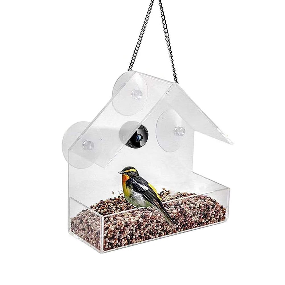 Smart Bird House Pet Feeder with Acrylic and 1080P Camera