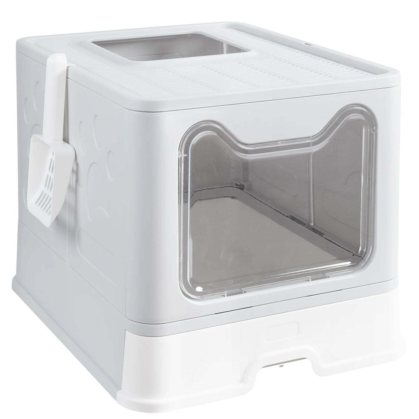 Bingopaw XXL Large Space Foldable Cat Litter Box with Tray