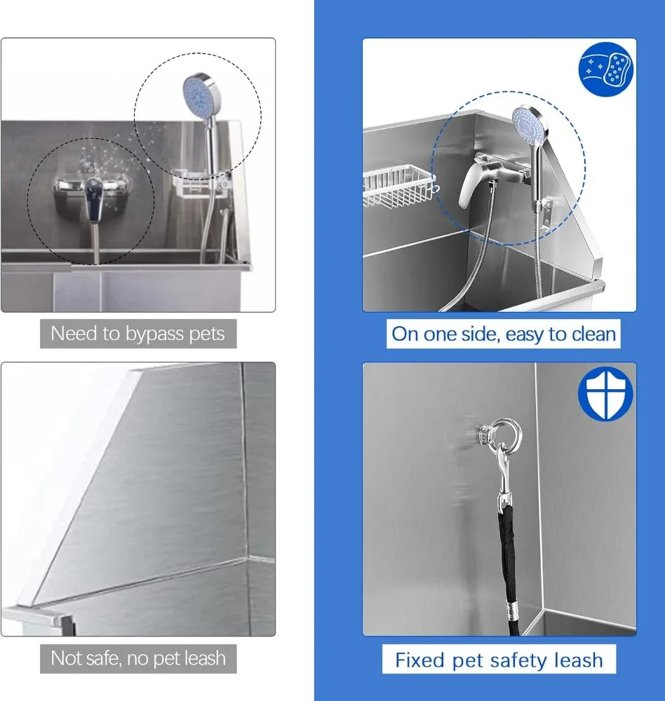34'' Dog Bathtub for Small Dogs Dog Bathing Station