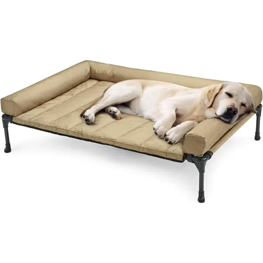 Cooling Elevated Dog Bed with Waterproof Pillow-Top Mat