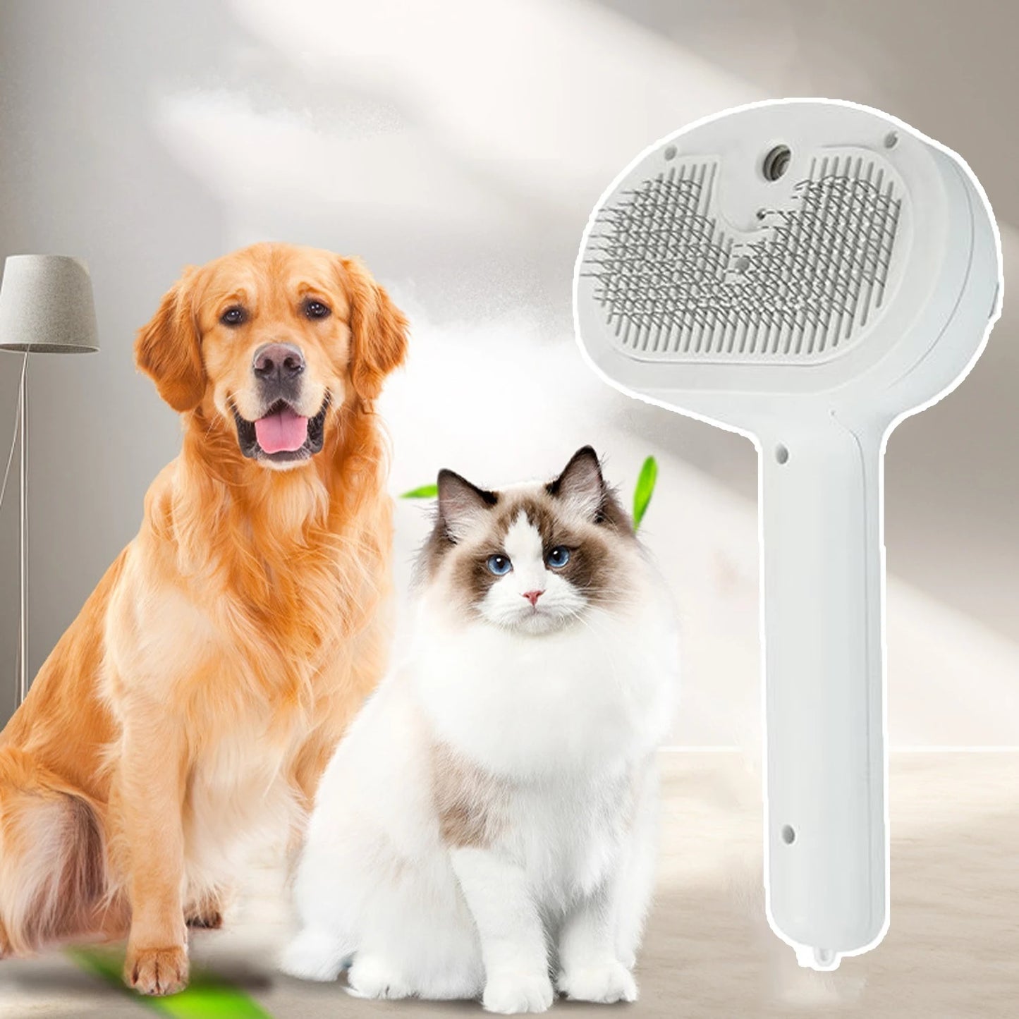 Steam Cat Brush Pet Hair Cleaning Misting Comb for Cats