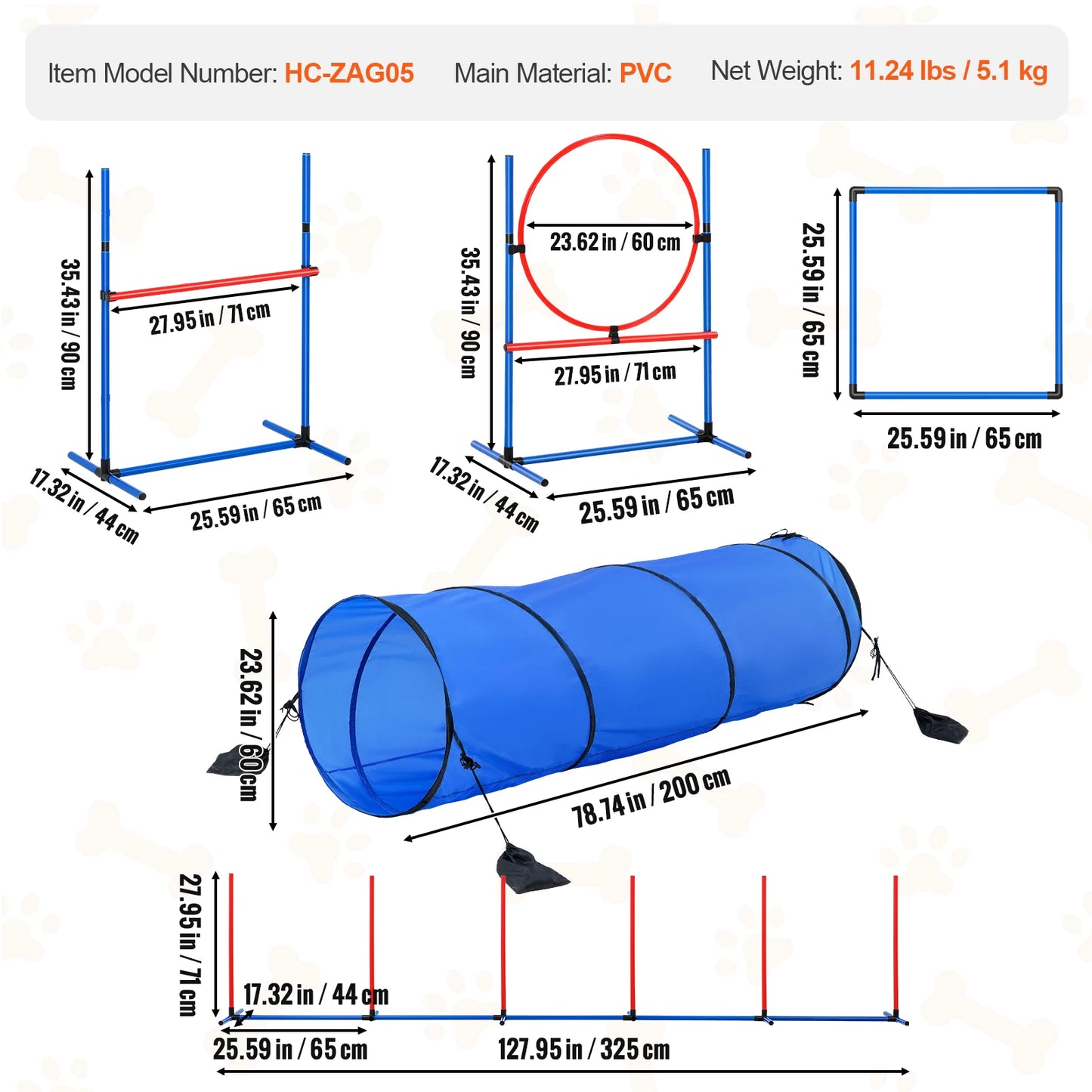 VEVOR Dog Agility Training Equipment 5 PCS Set Upgrade