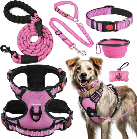 No Pull Dog Harness, Collar & Leash Set with Accessories