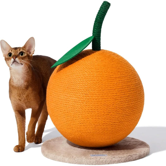 Orange Cat Scratching Post, Cute Sisal Cat Scratcher