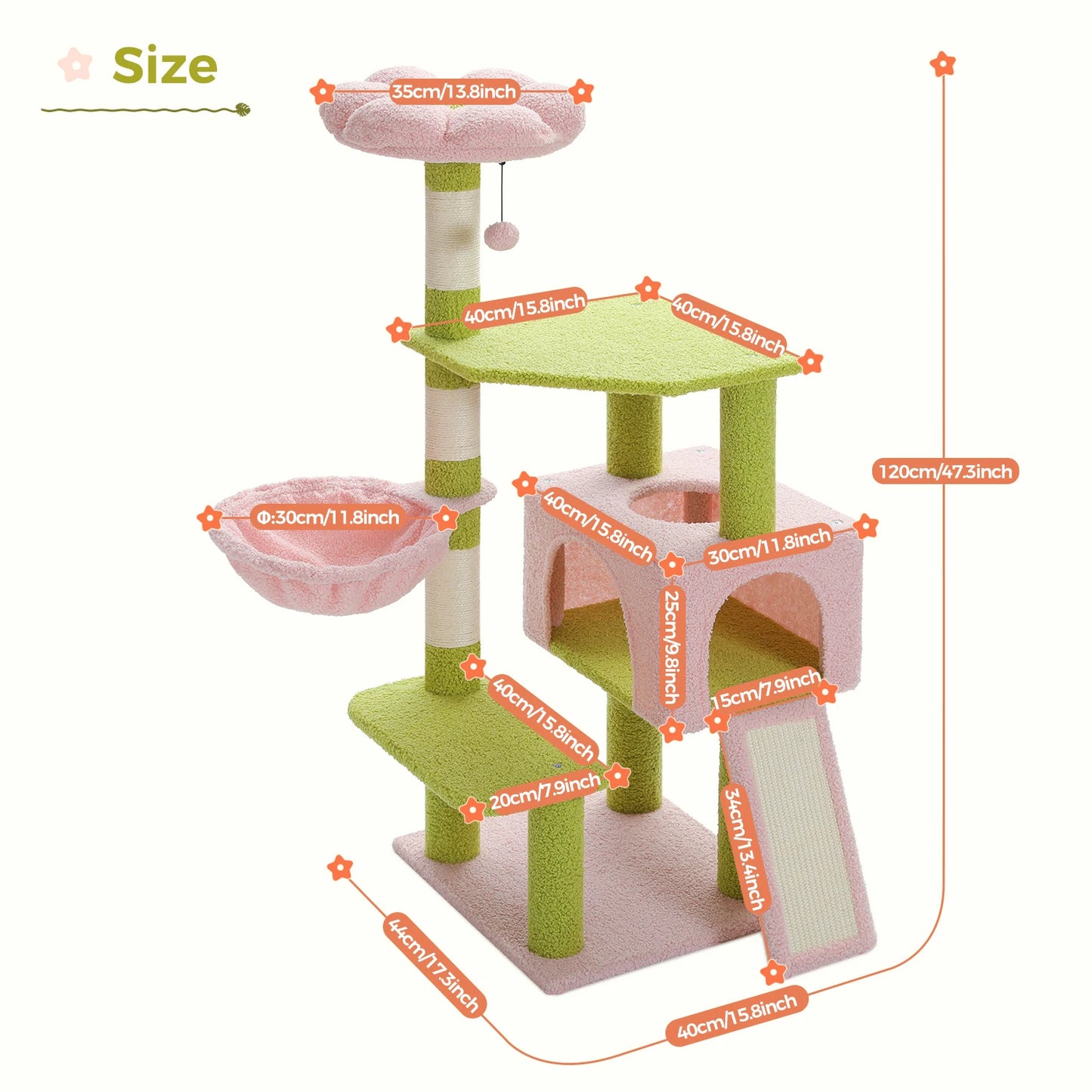Flower Cat Tree Multi-Level Cat Tower for Indoor Cats