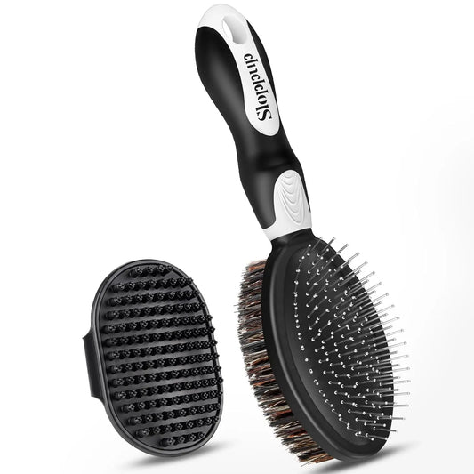 2PCS Dog Grooming Tools - Double-Sided Bath Brush Set