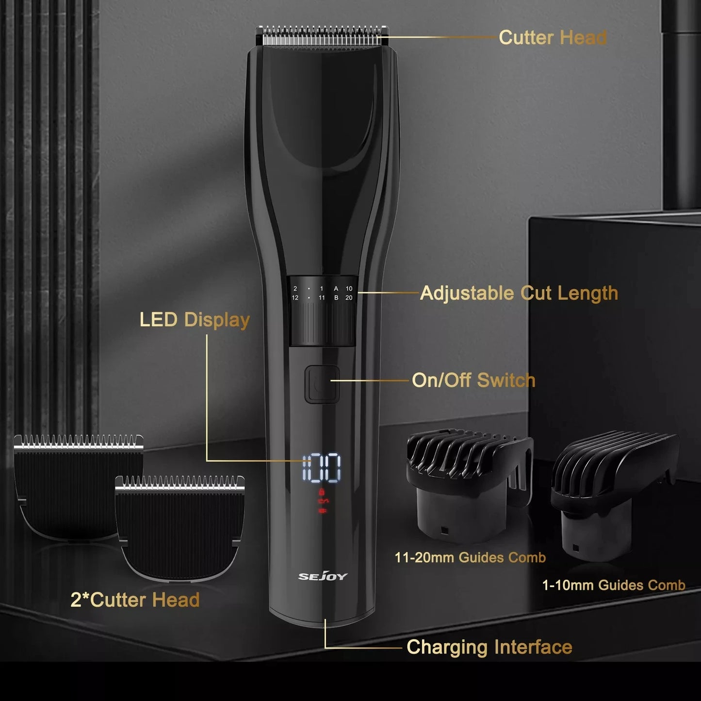 Sejoy Pet Hair Clippers For Dog Cat Hair Trimmer ShARP3S