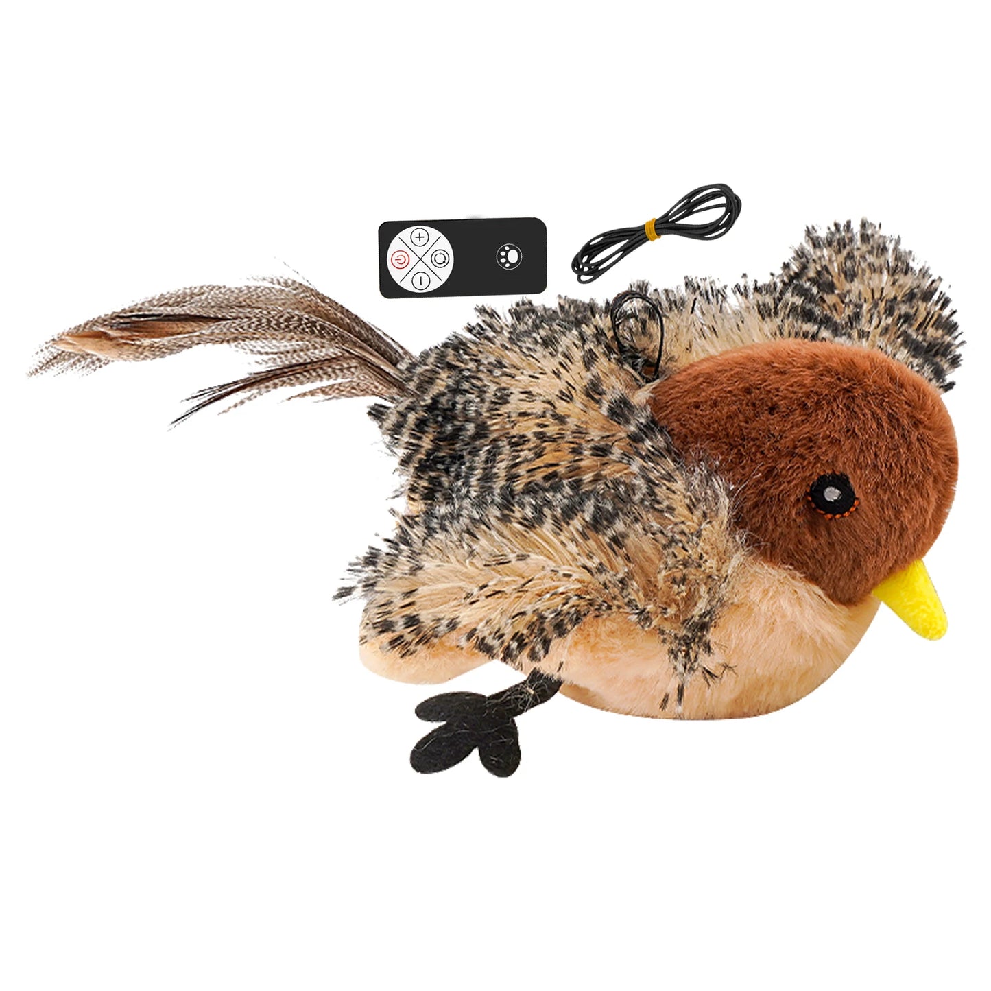 Remote Control Simulated Chirping Bird Toy For Kitten