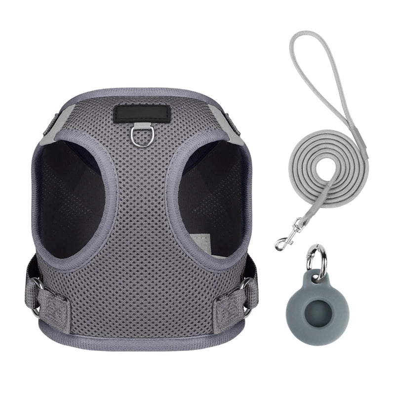 Pet Harness With Airtag Tracker And Leash Sets For Dogs