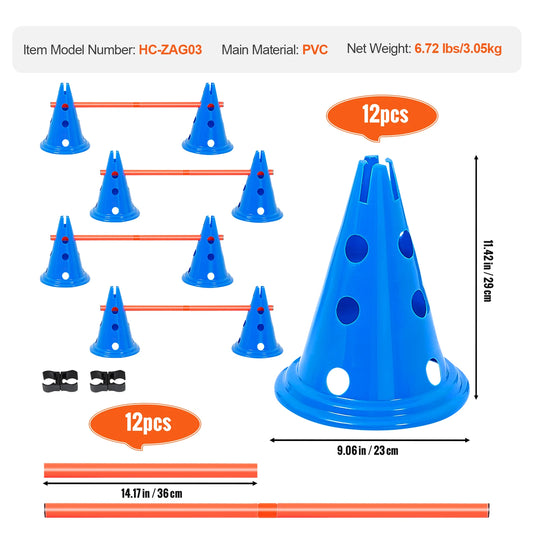VEVOR Dog Agility Hurdle Cone Set for Puppy Obstacle Course