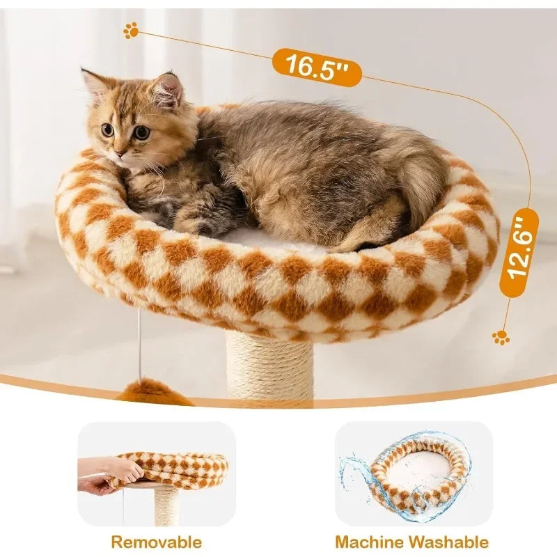 Cat Scratching Post with Bed, Cat Tower for Indoor Cats