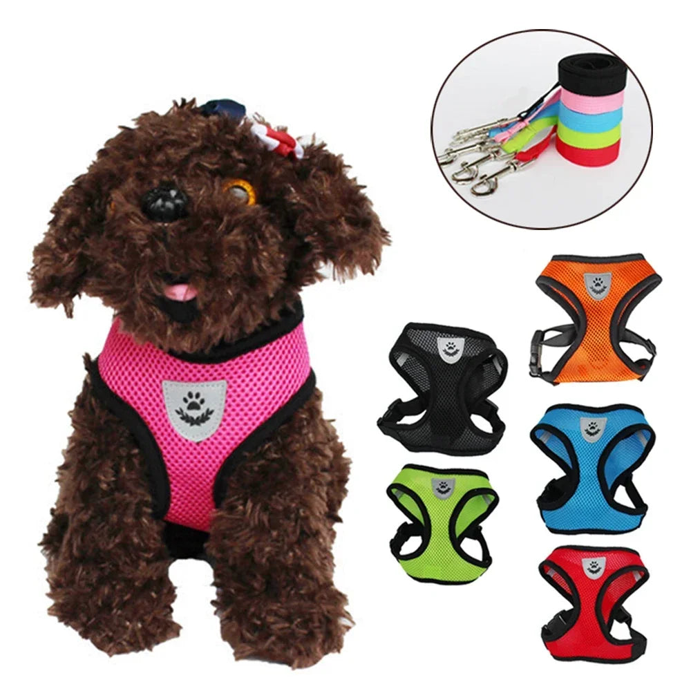 Cat Dog Adjustable Harness Vest Walking Lead Leash For Puppy