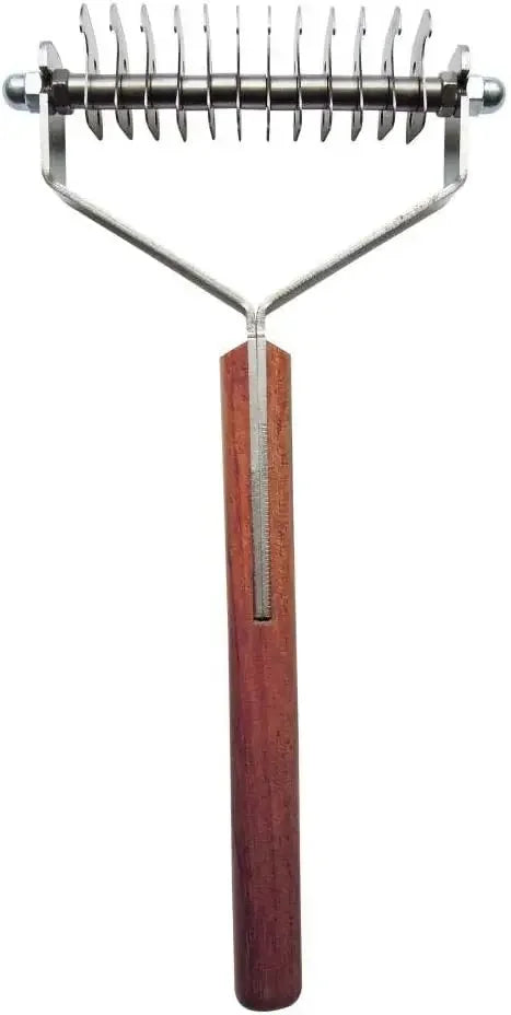 Double Wide Dematting Undercoat Grooming Rake Tool for Dogs and Cats