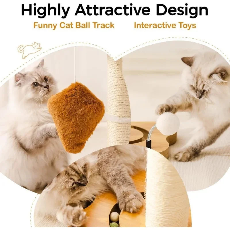 Cat Scratching Post with Bed, Cat Tower for Indoor Cats