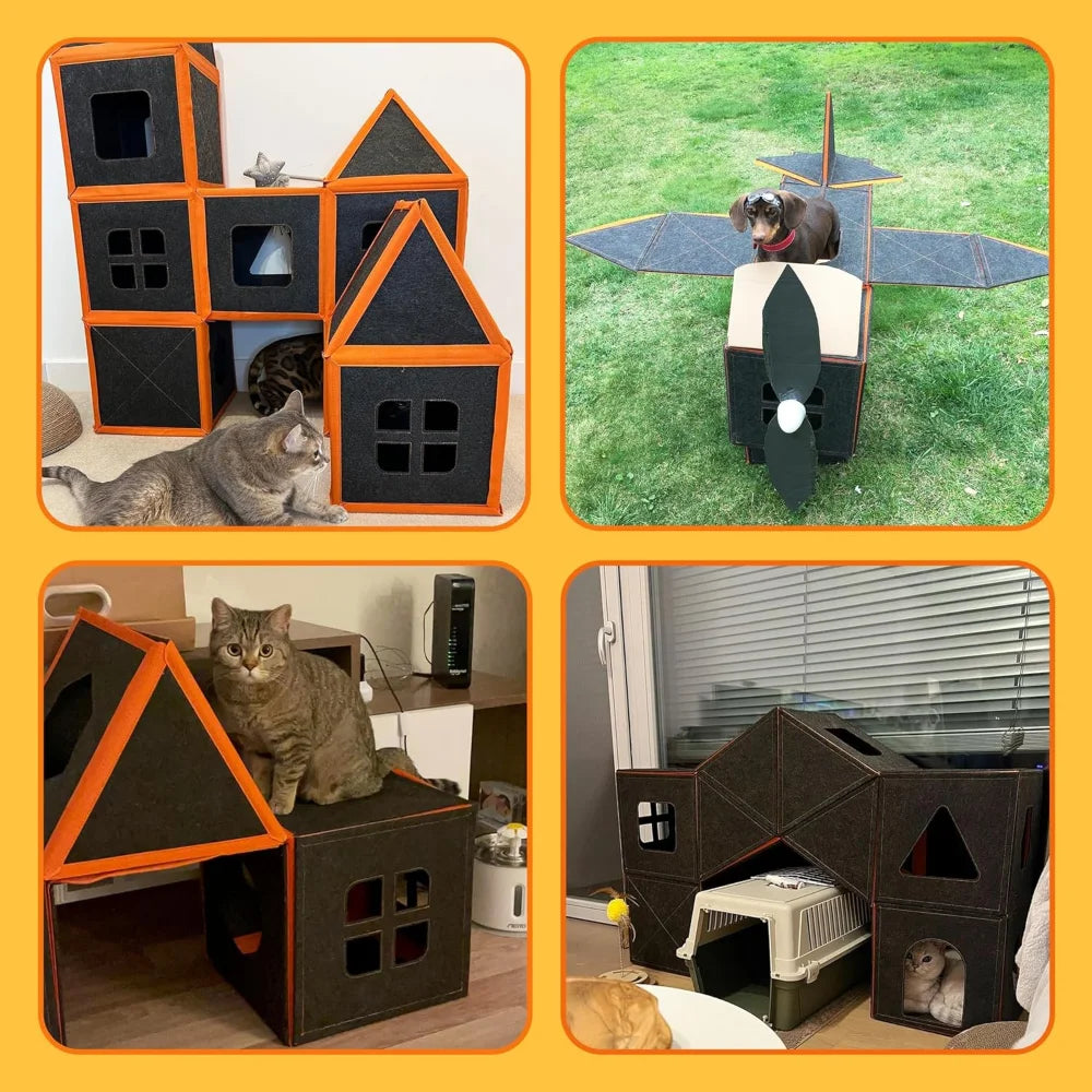 Cat House Modular Fiber Tiger Tough Multi-Level Scratcher