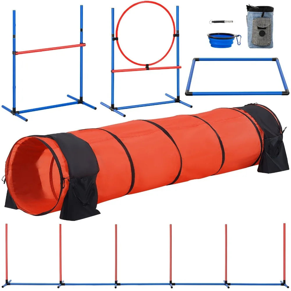 Dog Agility Training Equipment 5 PCS Set Upgrade w/ Hurdles