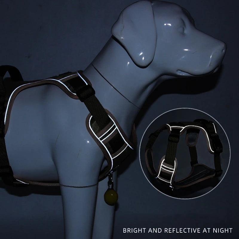 Dog Harness Reflective Medium Large Dogs Tactical Vest 1680D Waterproof Oxford Cloth