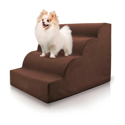 Density Foam 4-Step Pet Stairs for Dogs and Cats Portable