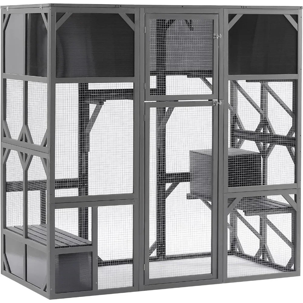 Cat House Catio Enclosure with Enter Door, Bouncy Bridge