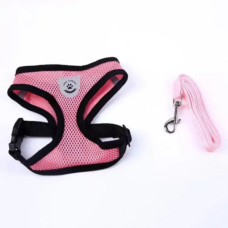 Cat Dog Adjustable Harness Vest Walking Lead Leash For Puppy