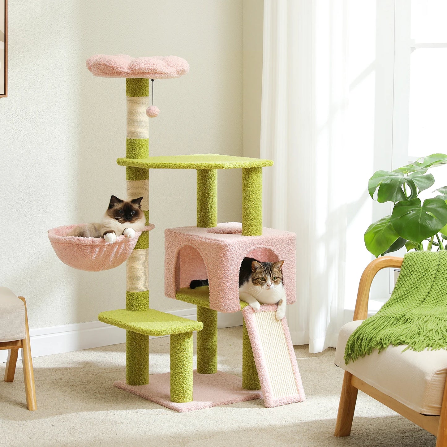 Flower Cat Tree Multi-Level Cat Tower for Indoor Cats