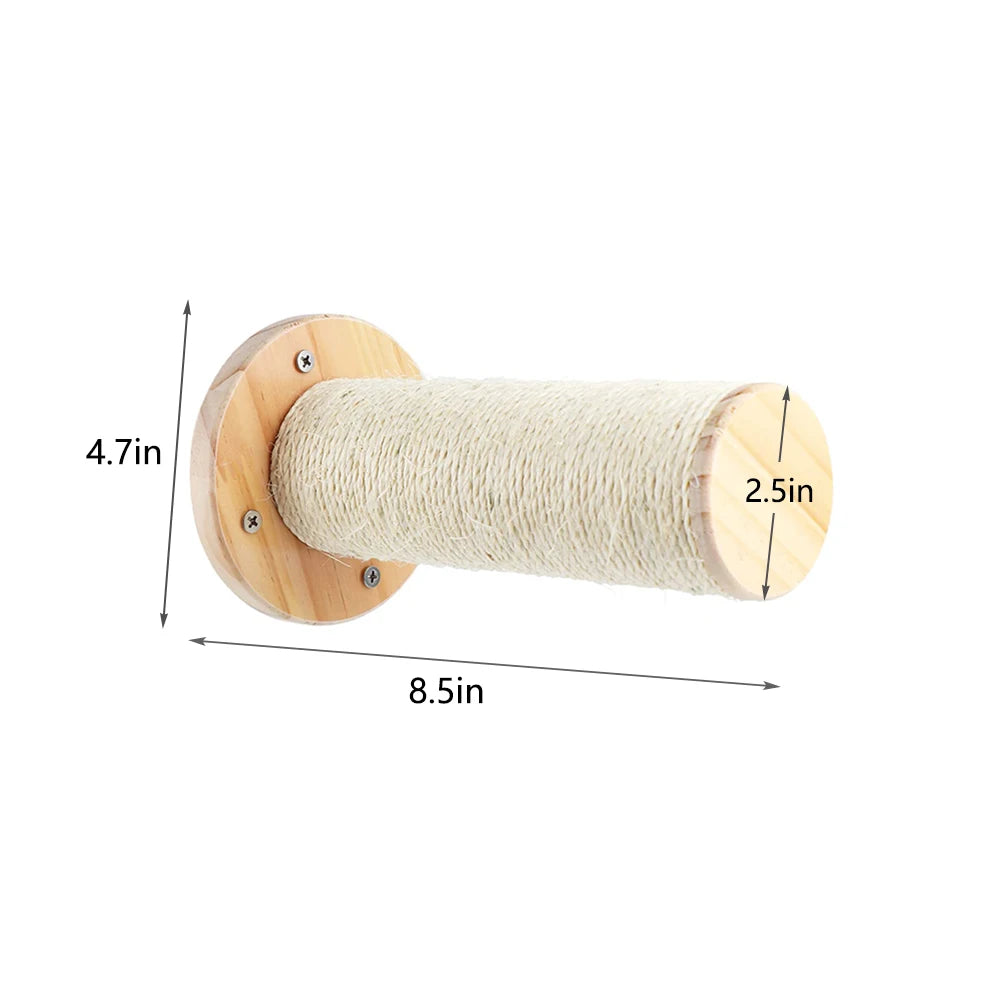 Cat Climbing Shelf Wall Mounted Four Step Stairway With Sisal Scratching Post For Cats
