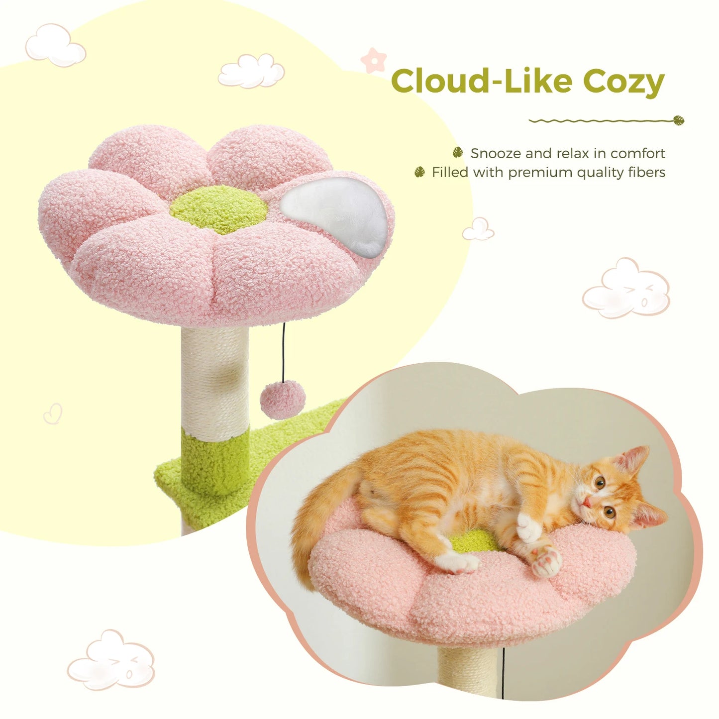 Flower Cat Tree Multi-Level Cat Tower for Indoor Cats