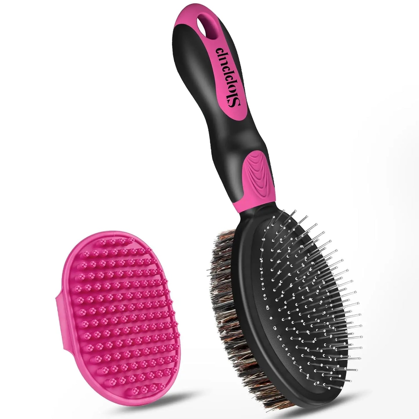 2PCS Dog Grooming Tools - Double-Sided Bath Brush Set