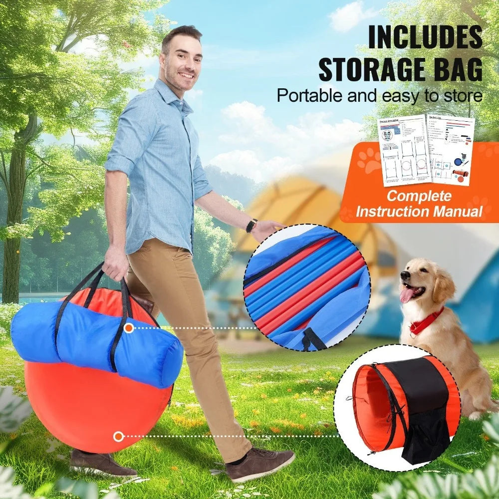 Dog Agility Training Equipment 5 PCS Set Upgrade w/ Hurdles