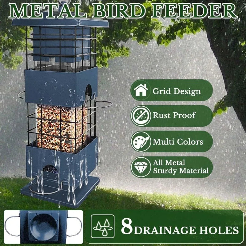 Bird Feeder for Outside, Squirrel Proof Design, Large Capacity