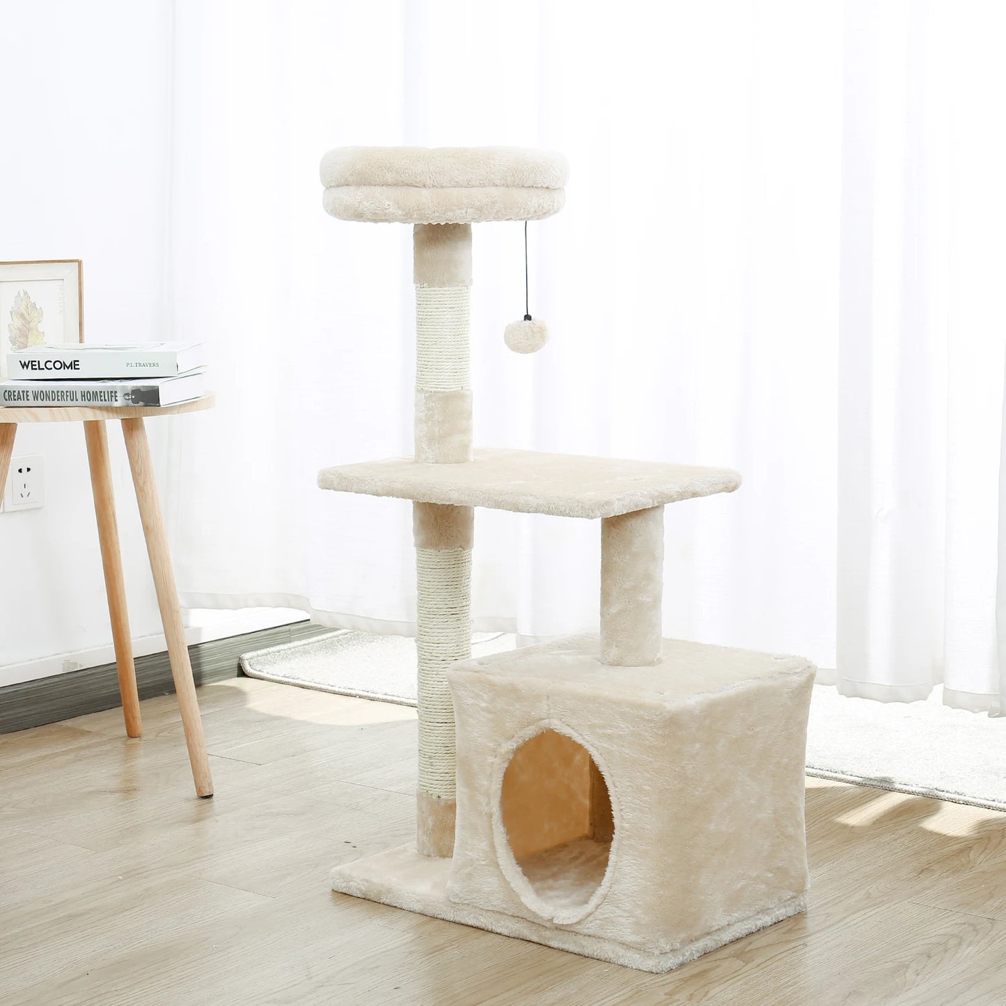 Small Cat Tree with Sisal Scratching Posts and Condo